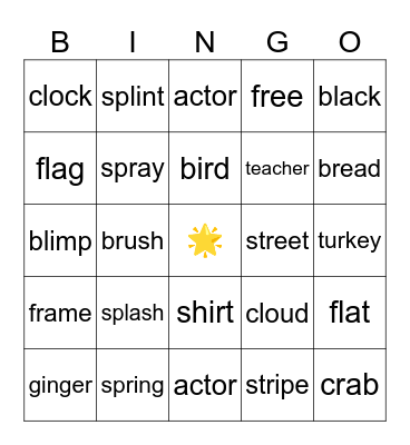 Phonics Bingo Inter Upper November 5th 2024 Bingo Card