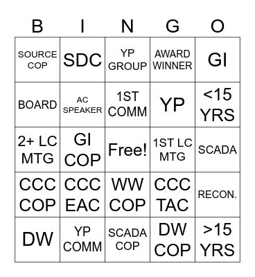 Leadership Council Bingo Card