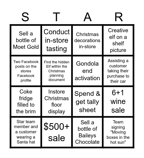 CHRISTMAS EVE BINGO Card