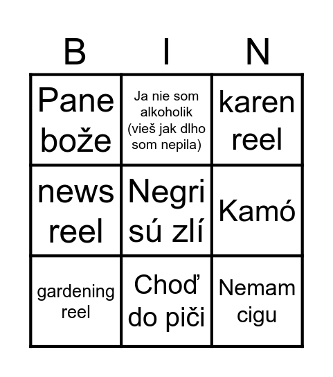 Nicolas bingo Card