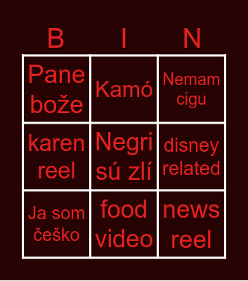 Nicolas bingo Card