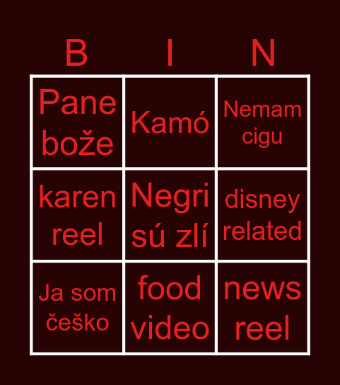 Nicolas bingo Card