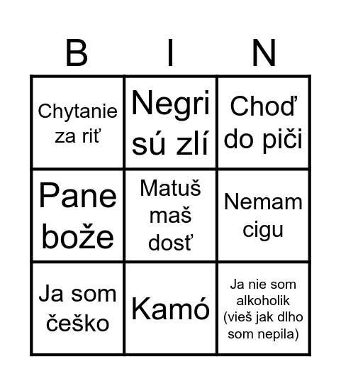 Nicolas bingo Card