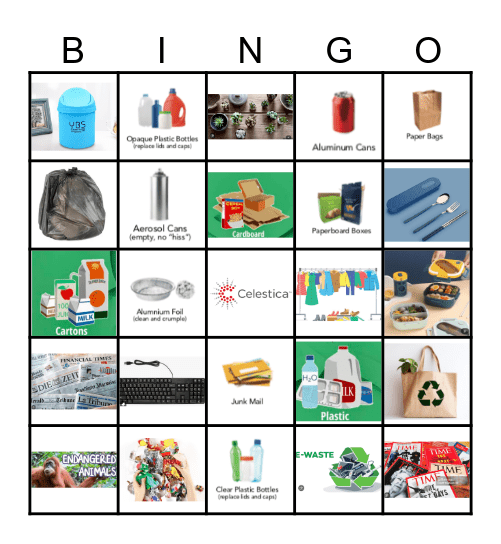 Waste Reduction BINGO Card