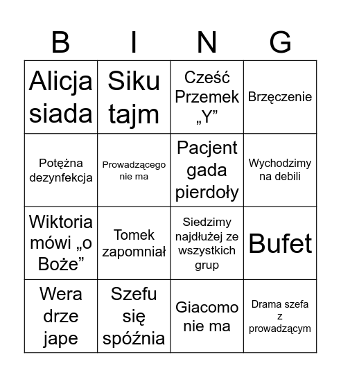 E jak Ekta Bingo Card