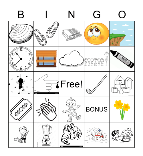 consonant blends cl- and bl- Bingo Card