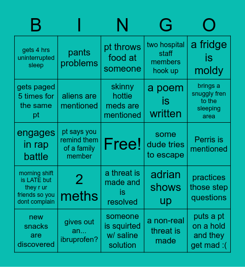 NIGHT NIGHT NIGHT NIGHT NIGHT Bingo Card