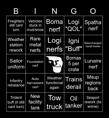 Despair Bingo Card