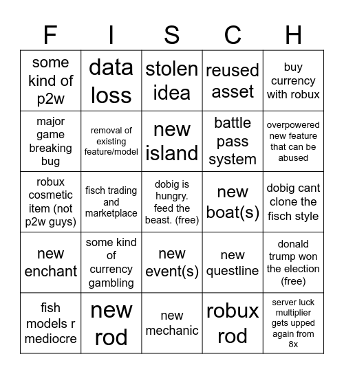 dobig fisch bingo card Bingo Card