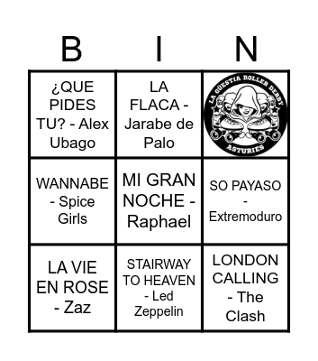 Bingo Musical 1 Bingo Card