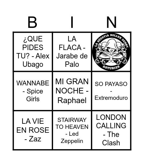 Bingo Musical 1 Bingo Card