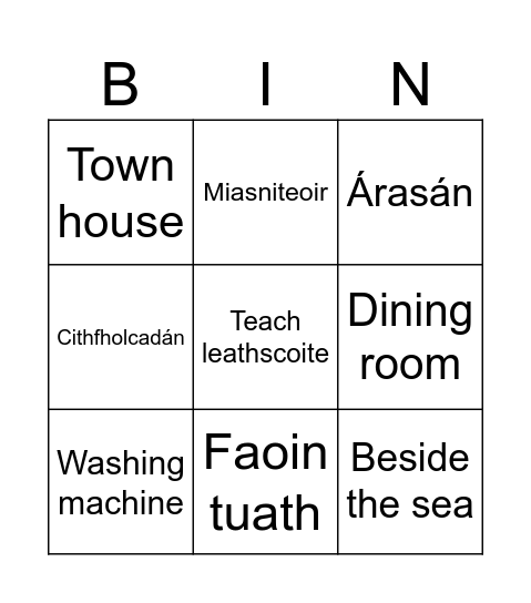 Mo Theach Bingo Card