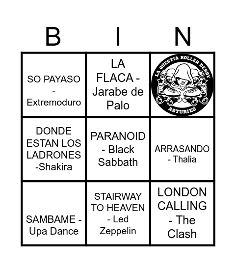 Bingo Musical 1 Bingo Card