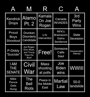 Election Bingo (GrandMaster) Bingo Card