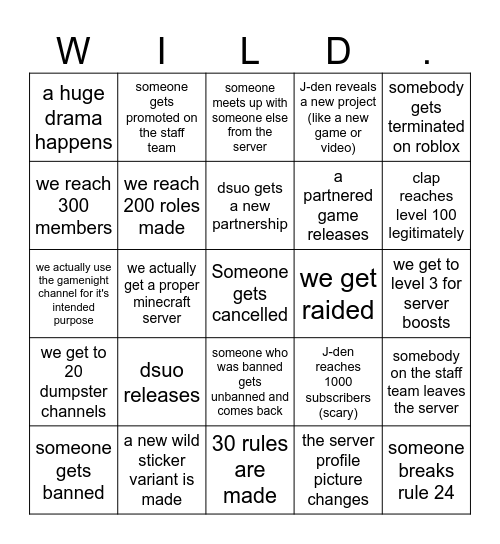 2025 Bingo Card