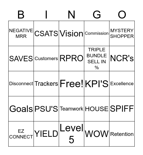 CULTURE OF EXCELLENCE Bingo Card