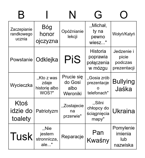 Historia z Barbarą Koprowską Bingo Card