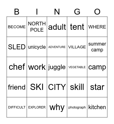 LOOK 3 UNIT11-12 Bingo Card