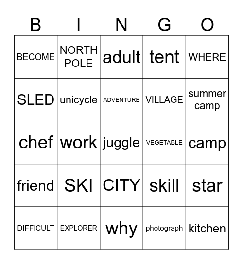 LOOK 3 UNIT11-12 Bingo Card