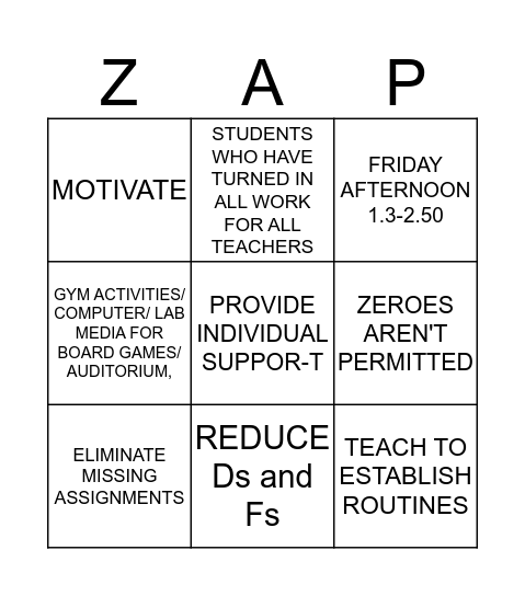 SCHOOL ENVIRONMENT EXPECTATIONS Bingo Card