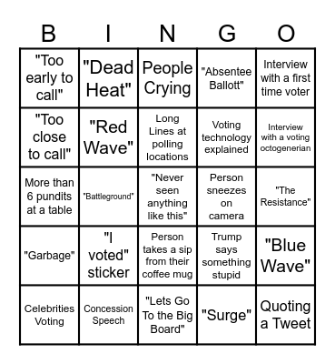 2024 Election Night Bingo ! Bingo Card