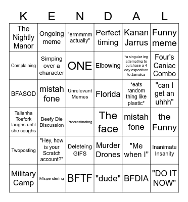 Friend Group Bingo Card