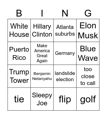 2024 Election Bingo Card