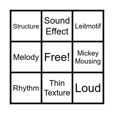 Film Music Bingo Card