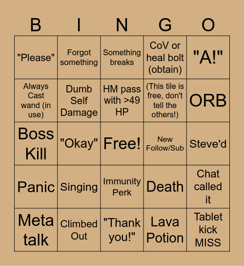 BINGO BUESDAY 2.1 Bingo Card