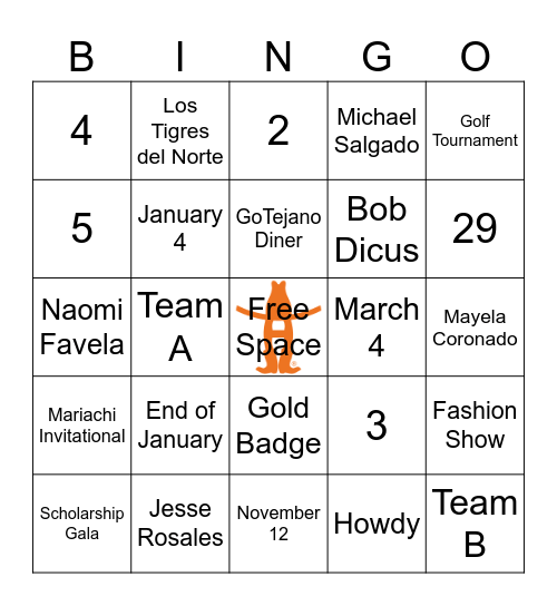 Go Tejano Bingo Card