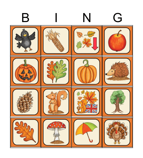 Autumn Bingo Card