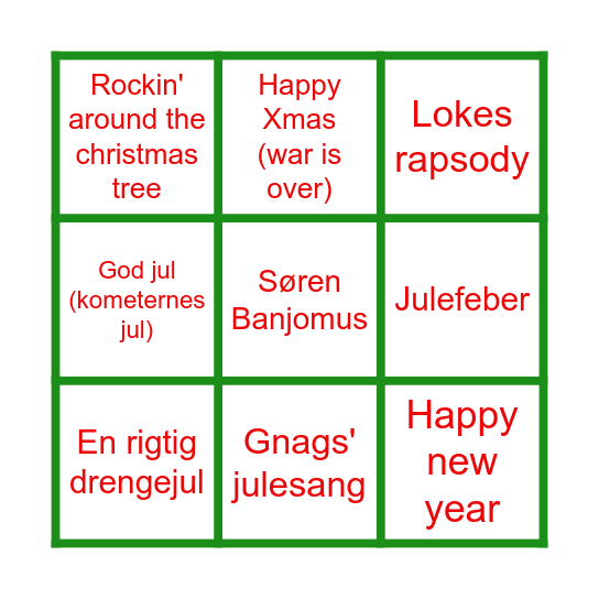 Julemusik bingo banko (Hallejule!!!) Bingo Card