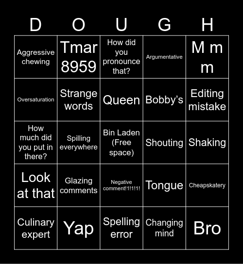 Underrated Bingo Card