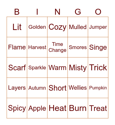 November Meeting Bingo Card