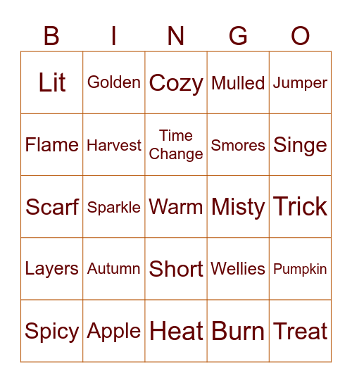 November Meeting Bingo Card