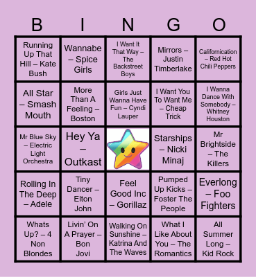 MUSICAL BINGO Card