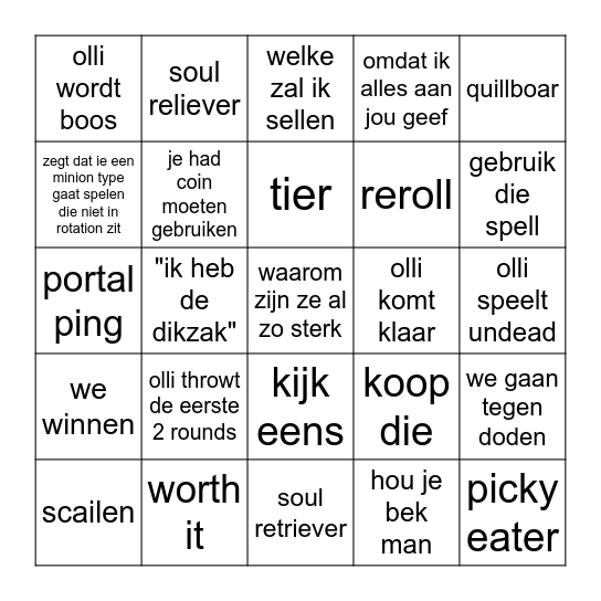 olli hearthstone bingo Card