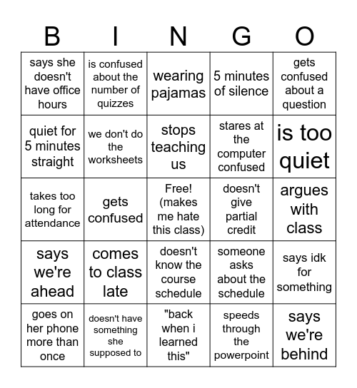 biochem bingo 2 Bingo Card