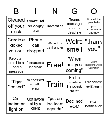 ACT Team BINGO Card