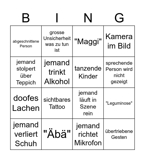 Julius Maggi Bingo Card