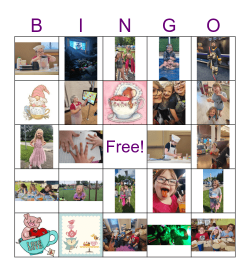 Girls Bingo Card