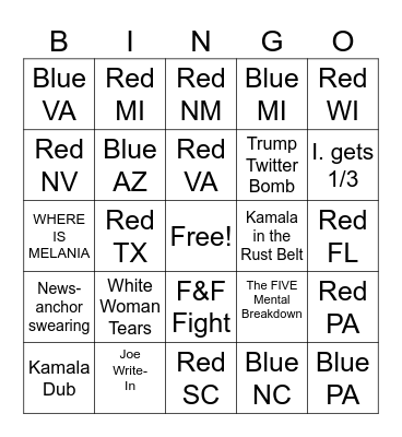 2024 Presidential Election Bingo Card