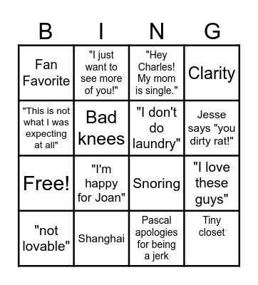 Golden Bachelorette Men Tell All Bingo Card