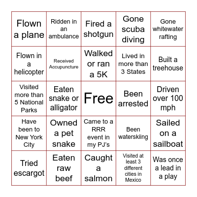 Life’s Colorful Journey 3 Bingo Card