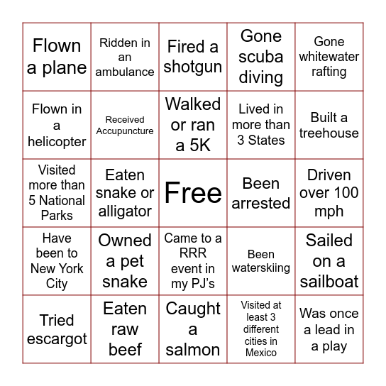 Life’s Colorful Journey 3 Bingo Card