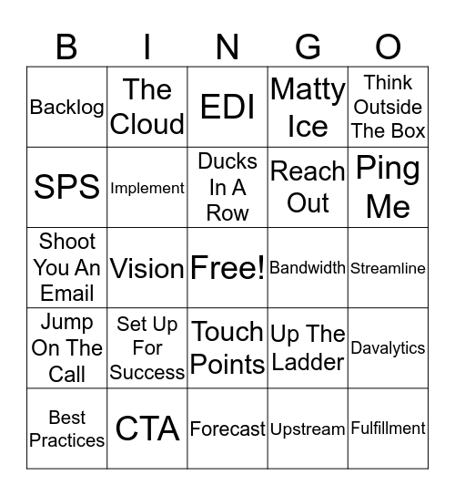 Buzzword Bingo Card