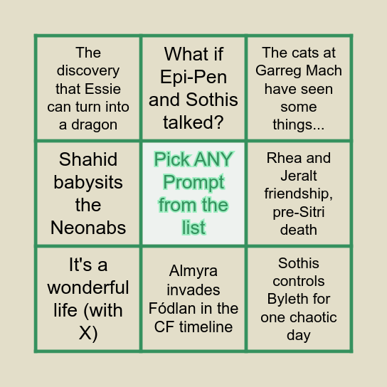 2024 Birb Sanctuary Cicholmas Bingo Card