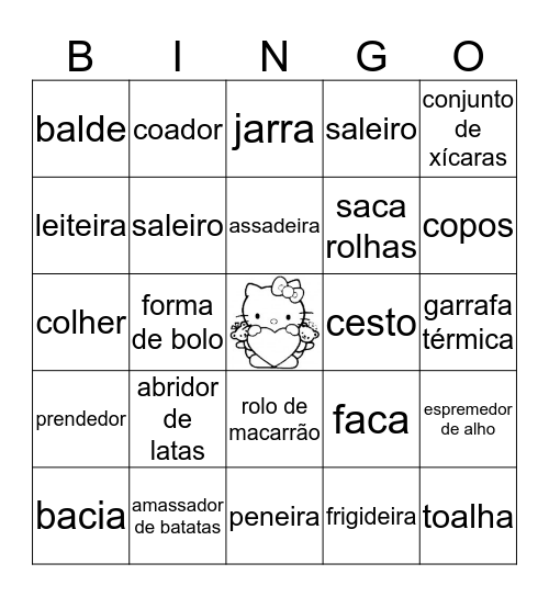 Bingo do  Chá da Gra Bingo Card