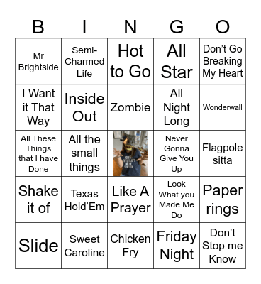 All Our Favorite Songs Bingo Card