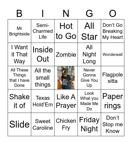 All Our Favorite Songs Bingo Card